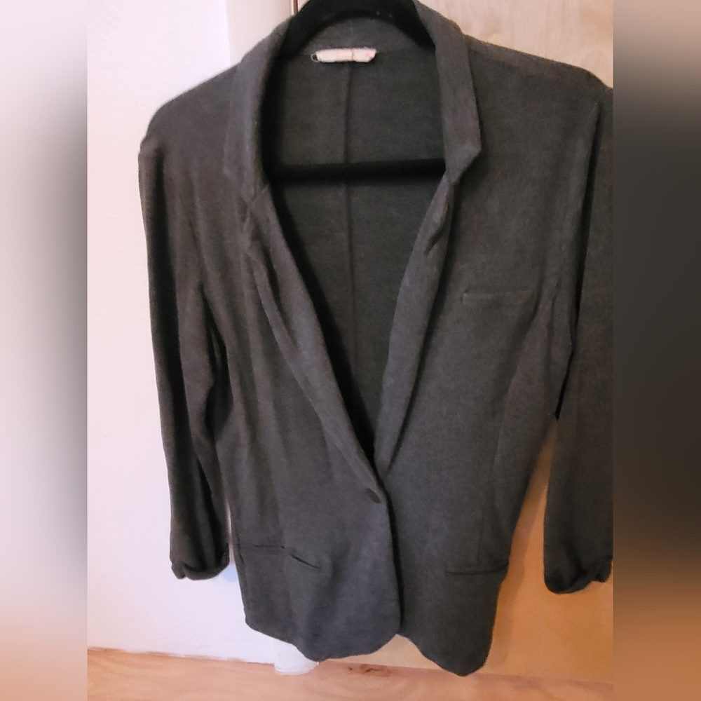 Gray Jersey Cotton Blazer